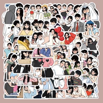 60 Desen Orijinal Aşk Kılavuzu Su Geçirmez Stickers