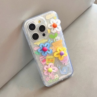 Renkli Üç Boyutlu Çiçekli Telefon Kılıfı