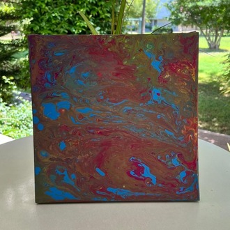 STORM - Akrilik Pouring Tekniği / 30X30 cm