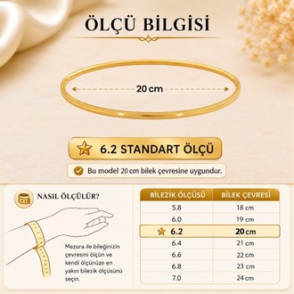 22 Ayar Altın Kaplam Oluklu Ajda Bilezik