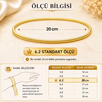 22 Ayar Altın Kaplama Yan Çizgili Ajda Bilezik