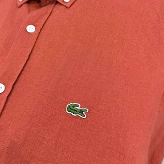 Lacoste Kiremit Keten Regular Gömlek