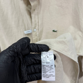 Lacoste Bej Keten Regular Gömlek