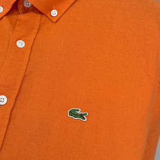 Lacoste Turuncu Keten Regular Gömlek