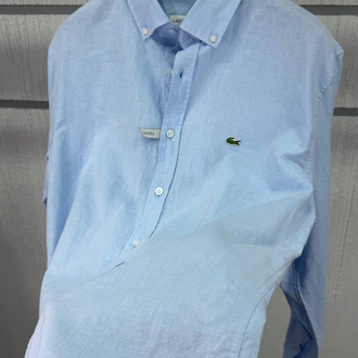 Lacoste Açık Mavi Keten Regular Gömlek