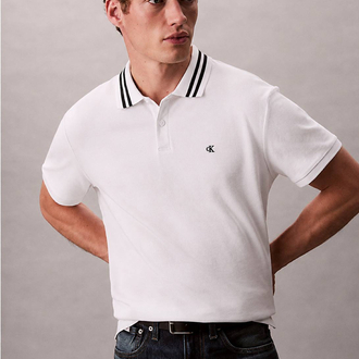 Calvin Klein Beyaz Polo Yaka Regular Fit T-Shirt