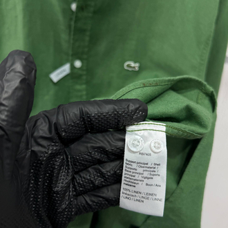 Lacoste Yeşil Keten Regular Gömlek