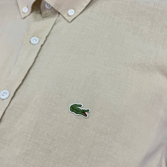 Lacoste Bej Keten Regular Gömlek