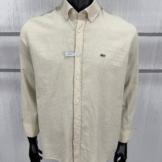 Lacoste Bej Keten Regular Gömlek