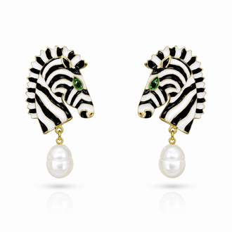 İnci Zebra Küpe