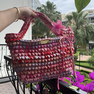 Lupinaria ISOLA - Pink Dreams Tote Örgü Çanta