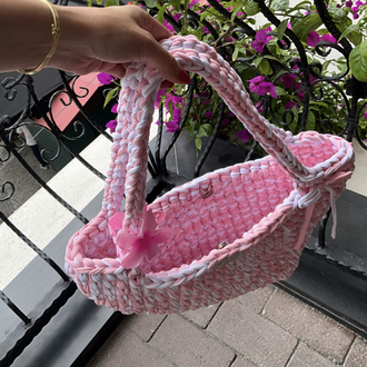 Lupinaria ISOLA - Macaron Rose Tote Örgü Çanta