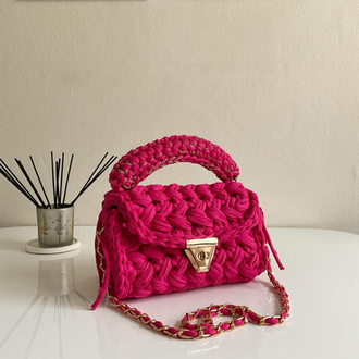 Lupinaria LUNA - Hot Pink Örgü Çanta