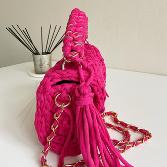 Lupinaria LUNA - Hot Pink Örgü Çanta