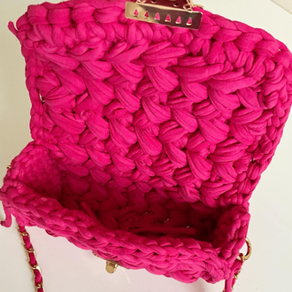 Lupinaria LUNA - Hot Pink Örgü Çanta