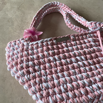 Lupinaria ISOLA - Macaron Rose Tote Örgü Çanta
