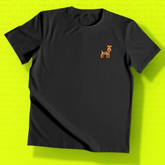 Köpek 11 Siyah Unisex Tişört - Pixel Serisi
