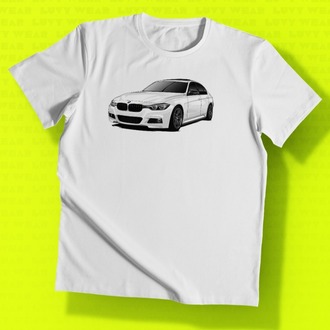BMW F30 Beyaz Unisex Tişört - Asfalt Kültürü Serisi
