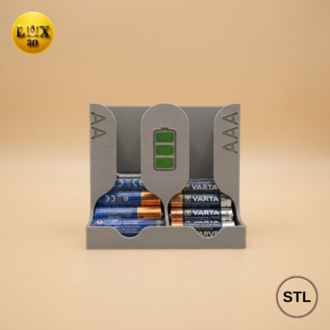 Çift Bölmeli AA & AAA Pil Standı