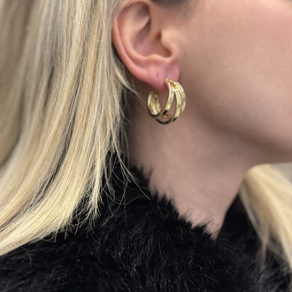 3’lü Midi Gold Küpe