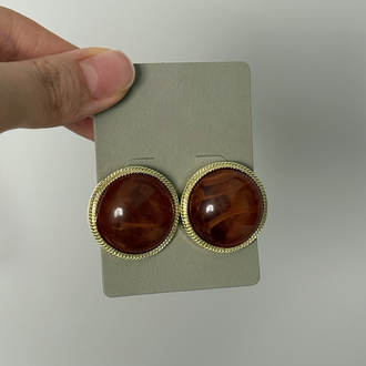Bordo Mineli Plaka Küpe