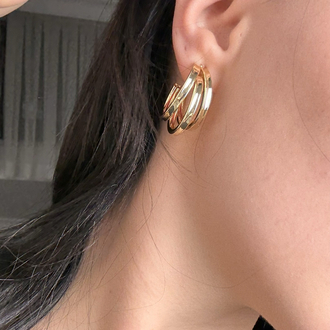 3’lü Midi Gold Küpe