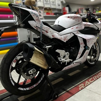 CF MOTO 450SR JANT ŞERİDİ BEYAZ KIRMIZI(ORACAL)