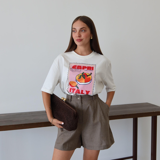 Beyaz CAPRI ITALY Baskılı T-shirt