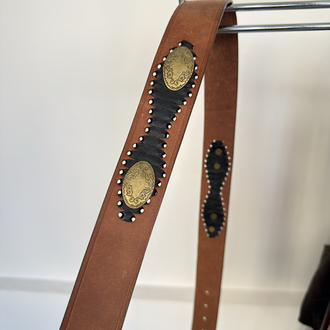 Western Style Leather Concho Belt
