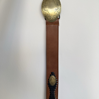 Western Style Leather Concho Belt