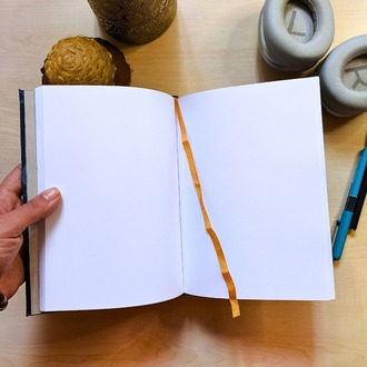 Mavi Çiçekli - Ciltli A5 Defter