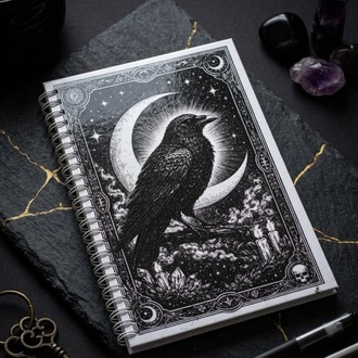 The Raven - Modern Tasarım Sert Kapaklı, Spiralli Çizgili Defter