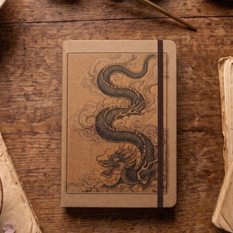 Dragon - Kraft Kapaklı, Lastikli Cep Defteri