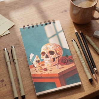 The Skull - Modern Tasarım Sert Kapaklı, Spiralli Not Defteri