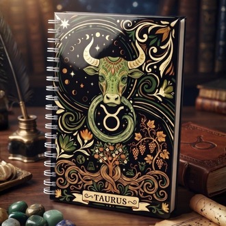 Boğa Burcu (Taurus) - Astroloji Zodiac Serili Tasarım Sert Kapaklı, Spiralli Defter
