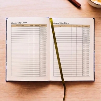 Okuma Günlüğü Kırmızı - Kumaş Ciltli El Yapımı Defter