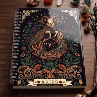 Koç Burcu (Aries) - Astroloji Zodiac Serili Tasarım Sert Kapaklı, Spiralli Defter