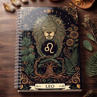 Aslan Burcu (Leo) - Astroloji Zodiac Serili Tasarım Sert Kapaklı, Spiralli Defter