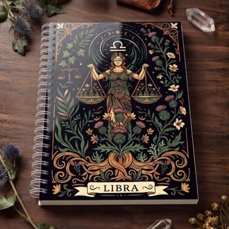 Terazi Burcu (Libra) - Astroloji Zodiac Serili Tasarım Sert Kapaklı, Spiralli Defter
