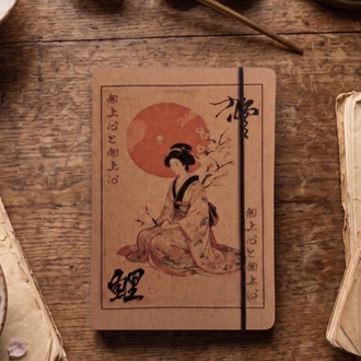 Geisha - Kraft Kapaklı, Lastikli Cep Defteri