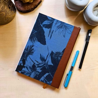 Mavi Çiçekli - Ciltli A5 Defter