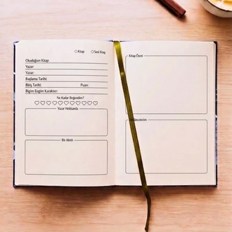 Okuma Günlüğü Kırmızı - Kumaş Ciltli El Yapımı Defter