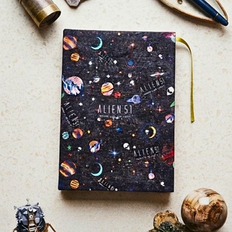 Alien (UFO) İstilası - Keten Kumaş Ciltli El Yapımı Defter