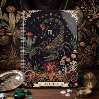 Akrep Burcu (Scorpio) - Astroloji Zodiac Serili Tasarım Sert Kapaklı, Spiralli Defter