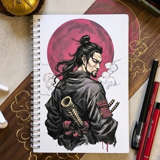 Samurai - Modern Tasarım Sert Kapaklı, Spiralli Defter