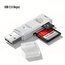 USB 2.0 Kart Okuyucu - 2’si 1 Arada SD/TF (Micro SD) Uyumlu (Max 512 Gb Kart Desteği)