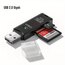 USB 2.0 Kart Okuyucu - 2’si 1 Arada SD/TF (Micro SD) Uyumlu (Max 512 Gb Kart Desteği)