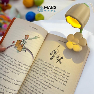 Çiçek Tasarımlı Kitap Okuma Lambası - Kore Tarzı Çok Amaçlı Pilli Mandallı Led Işık