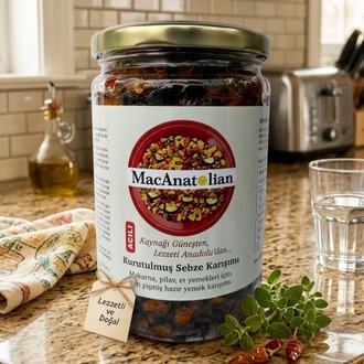 Patlıcanlı Kurutulmuş Sebze Karışımı / Pişmiş - Kullanıma Hazır (Acılı) 450 gr