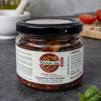 Patlıcanlı Kurutulmuş Sebze Karışımı / Pişmiş - Kullanıma Hazır (Acılı) 200 gr.